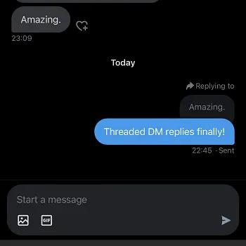 Twitter DM replies