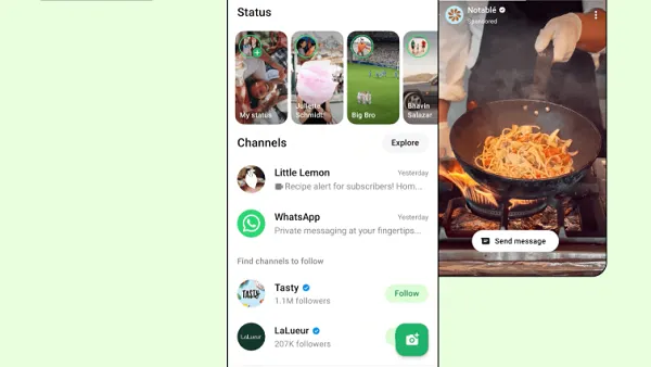 WhatsApp ads in status