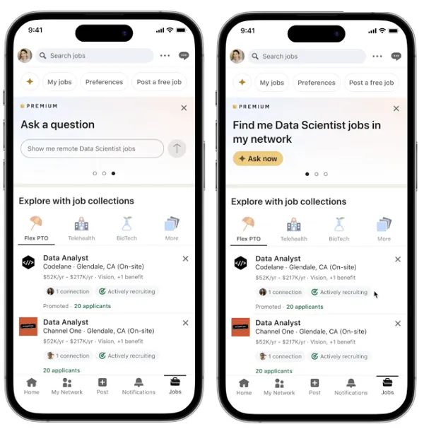 LinkedIn conversational job search
