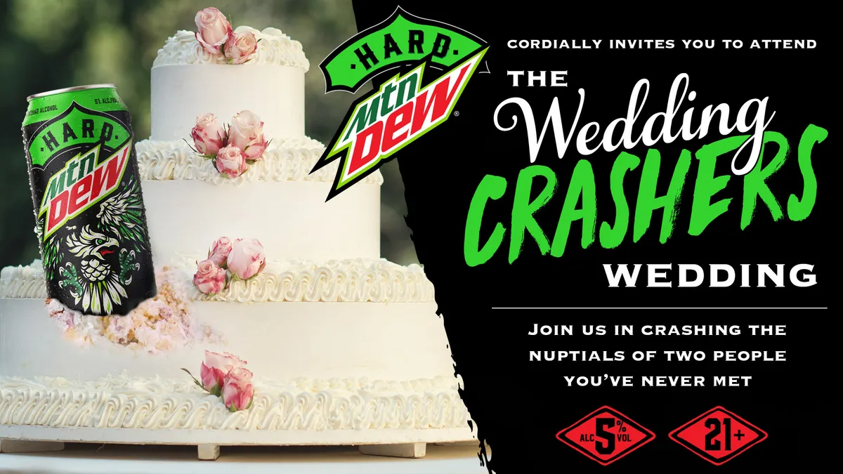 Hard Mtn Dew wedding crasher invitation