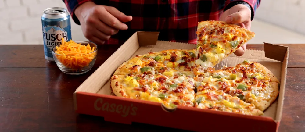 Casey's new beer cheese breakfast pizza