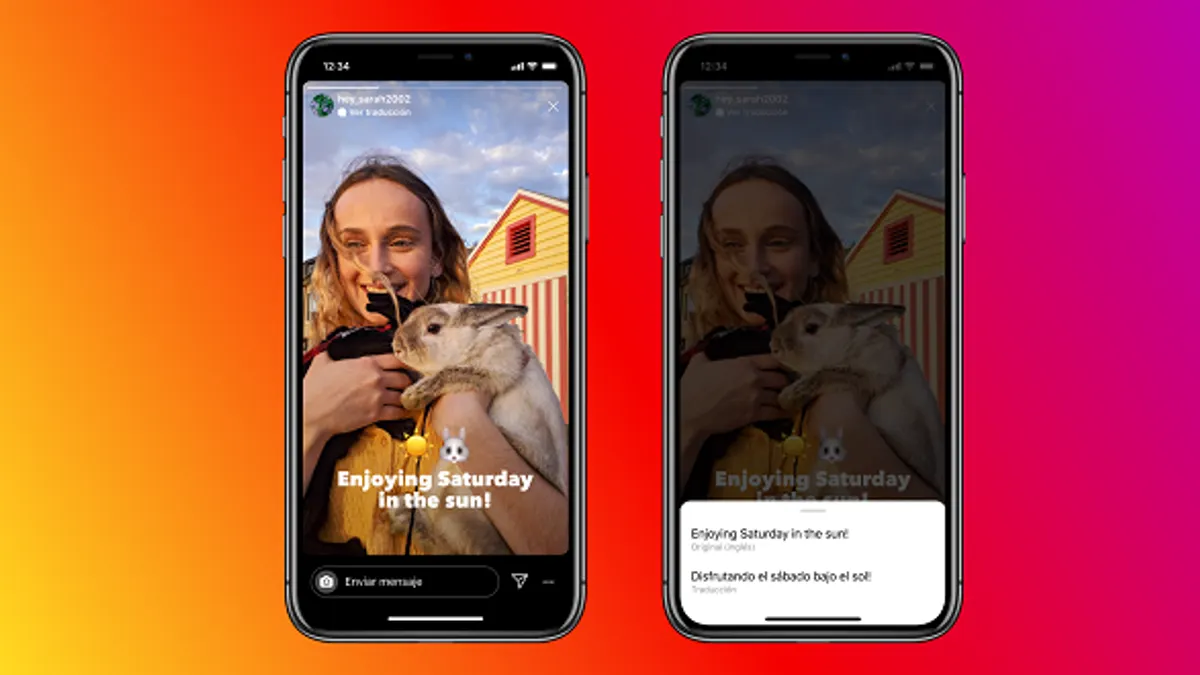 Instagram Stories translation
