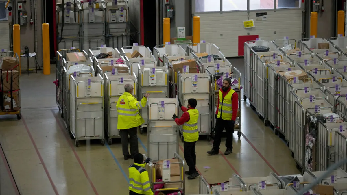 Some of the millions of items pass though the Royal Mail Midlands 'Super Hub'.