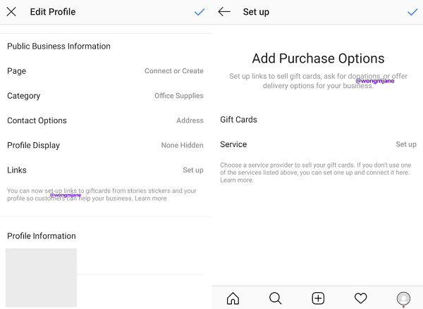 Instagram gift cards