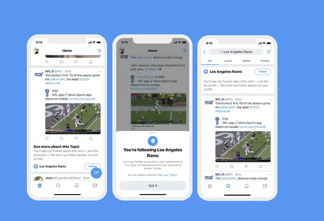 Twitter Channels Twitter Launches New Option to Follow Specific Topics, in Addition to ...