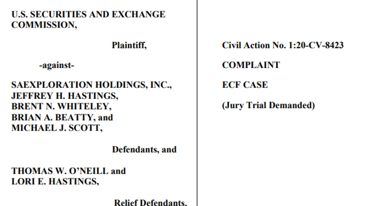 SEC complaint against SAExploration