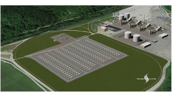 Rendering of Ameren Missouri's planned Big Hollow gas plant and colocated battery facility.