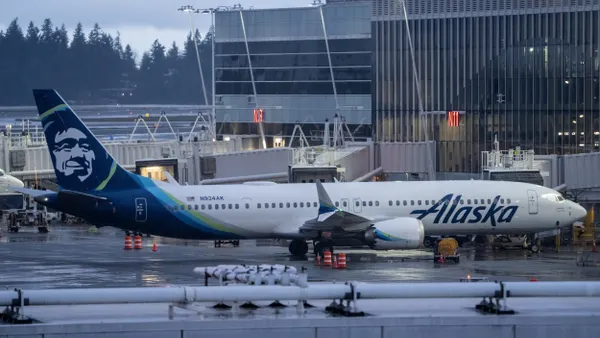 Alaska Airlines Boeing 737 aircraft at a Seattle-Tacoma Airport
