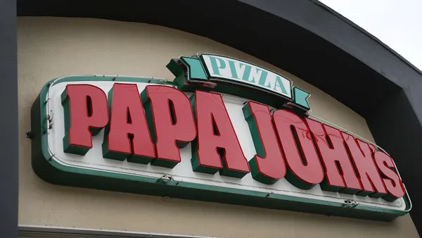A Papa John's sign.