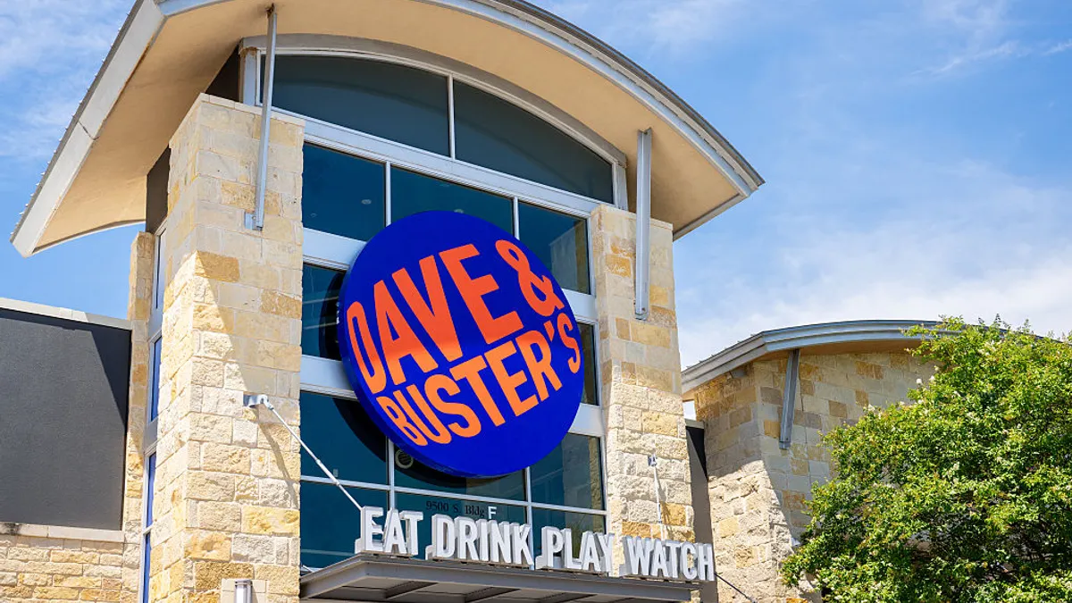 The exterior of a Dave & Buster's restaurant.