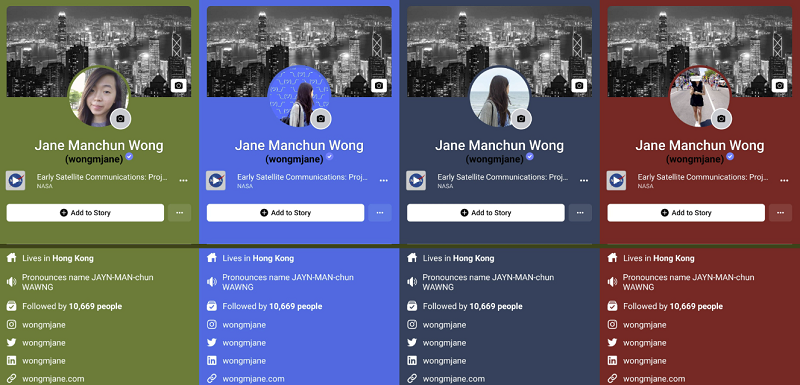 Facebook adaptive color background