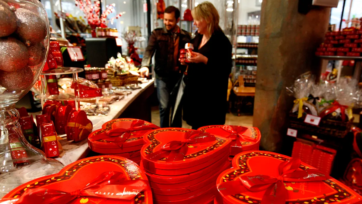 People shopping in a chocolate store