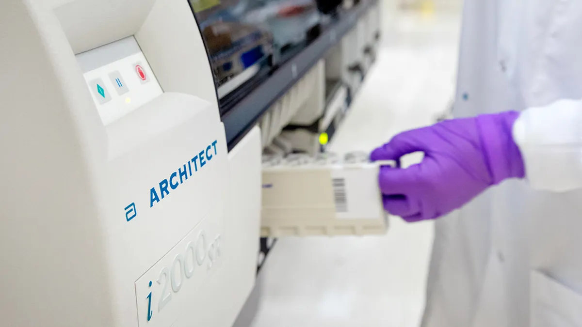 Abbott's antibody test will run on certain models of its Architect lab instrument.