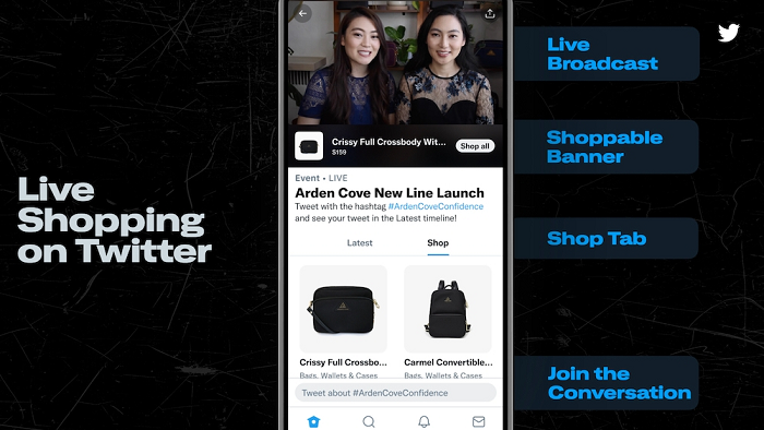 Twitter live-stream shopping