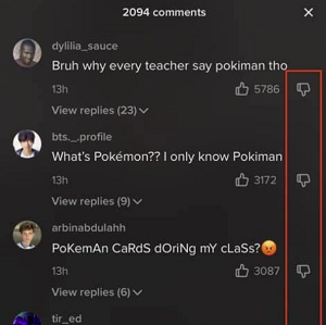 TikTok downvotes