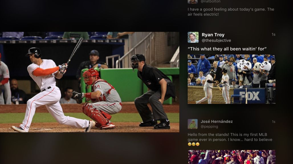 Twitter live sports/tweets integration example