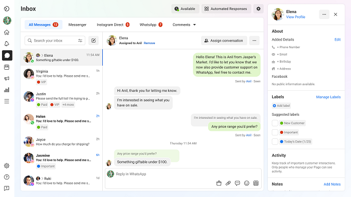 WhatsApp inbox