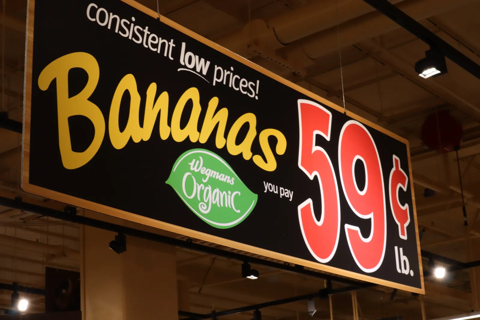 $0.59 bananas at the Wegmans store in Tysons, Virginia