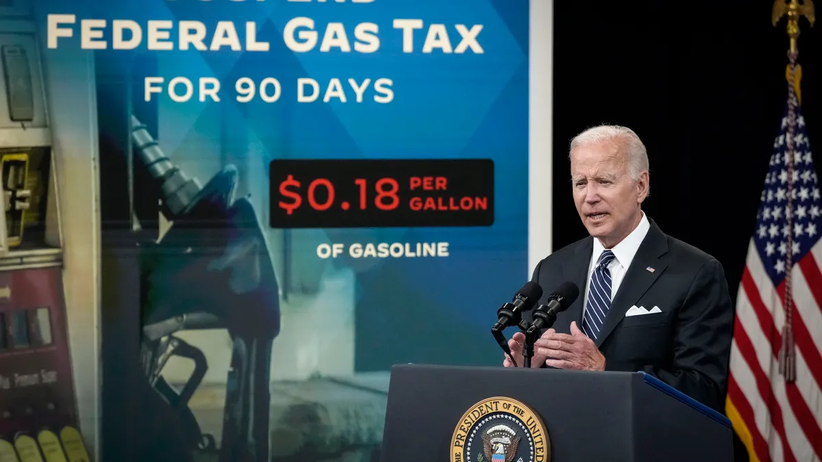 Biden gas tax suspension speech