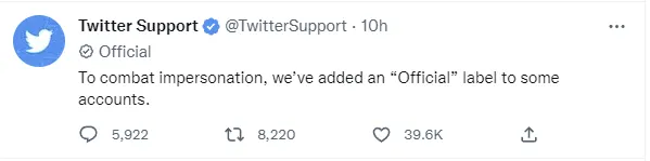 Twitter Official ticks