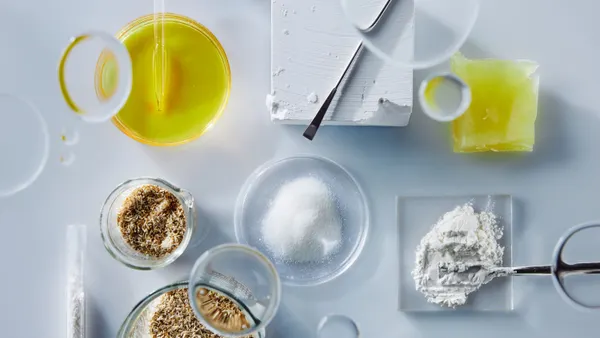 A variety of scientific equipment and raw materials.