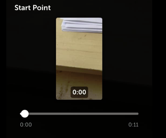 Periscope replay start point selection