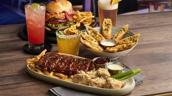 An image of various menu items from Dave & Buster's
