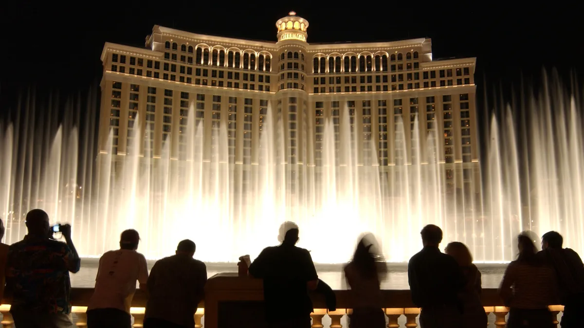 An exterior image of a the Bellagio hotel in Las Vegas