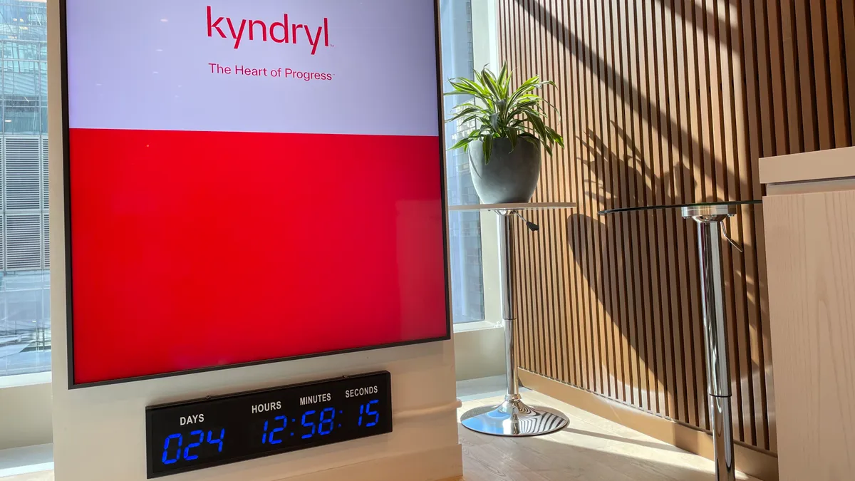 In Kyndryl headquarters, a digital clock counts down the days, hours and minutes to the decoupling of its tech stack from IBM.