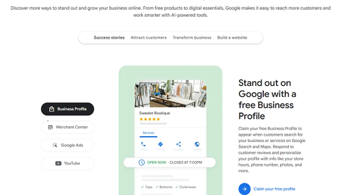Google SMB hub