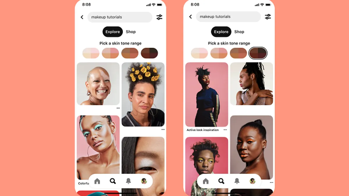 Pinterest skin tone search qualifier