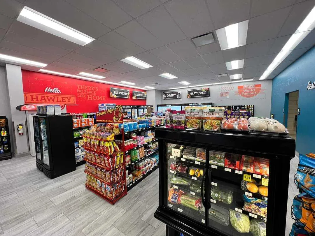 A photo of the interior of an Allsup's store.