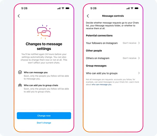 Instagram DM controls