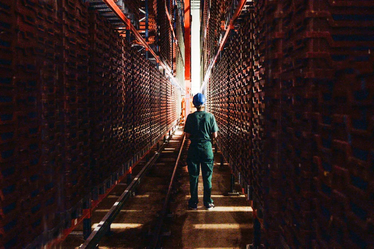 A worker in one of Ynsect's insect farms.