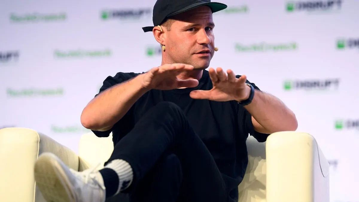 Postmates Co-founder & CEO Bastian Lehmann speaks onstage during TechCrunch Disrupt San Francisco 2019 at Moscone Convention Center on October 04, 2019 in San Francisco, California