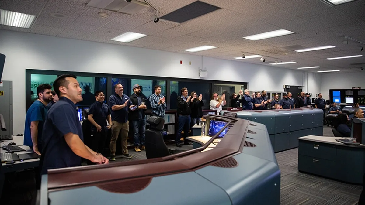 Researchers and technicians in the National Ignition Facility control room
