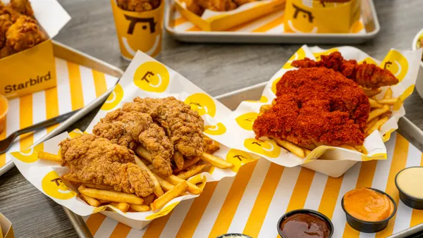 Chicken tenders in a basket