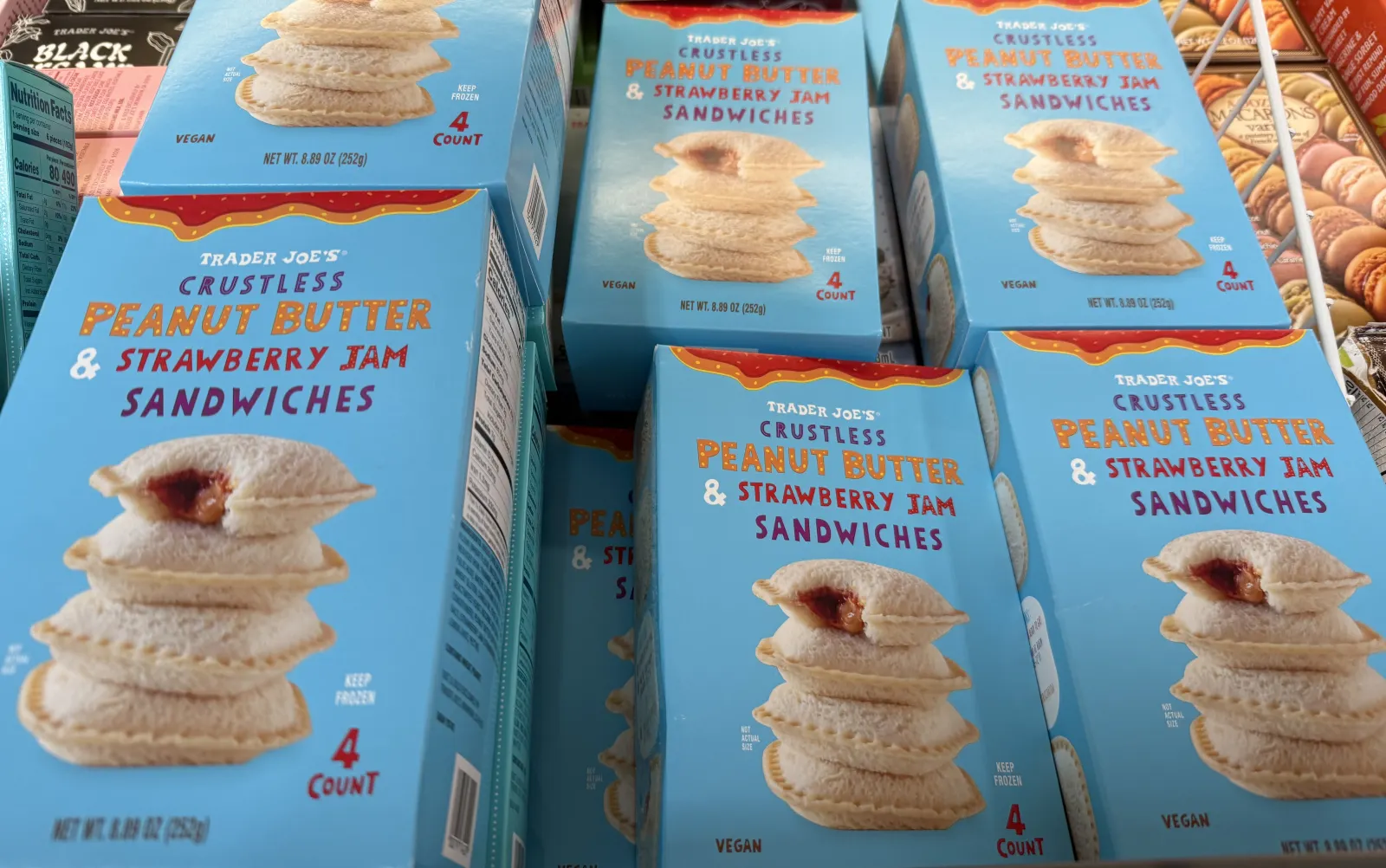 Trader Joe's Crustless Peanut Butter Strawberry Jam Sandwiches