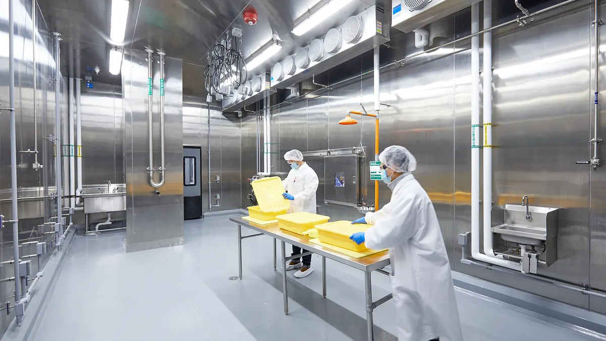 The "transition room," where inspectors from FDA and USDA will ensure cultivated meat at Upside Foods' plant is safe for consumption.
