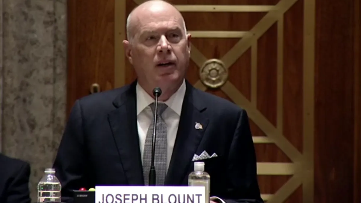 Colonial Pipeline CEO Joe Blount testifies June 8 before the Senate Committee on Homeland Security and Governmental Affair