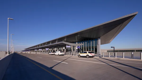 Outside view of upper level of the new Terminal A.