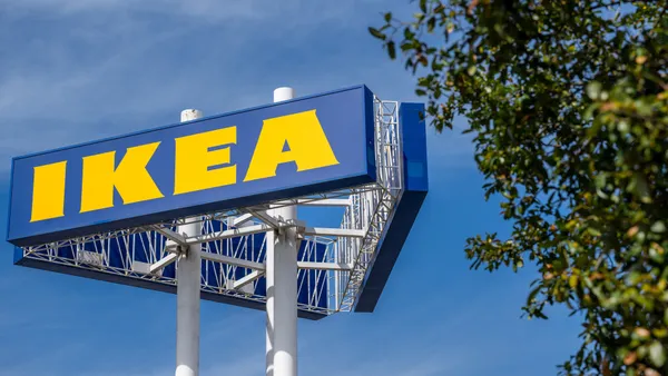 A sign for an Ikea furniture store is seen on February 26, 2024 in Round Rock, Texas.