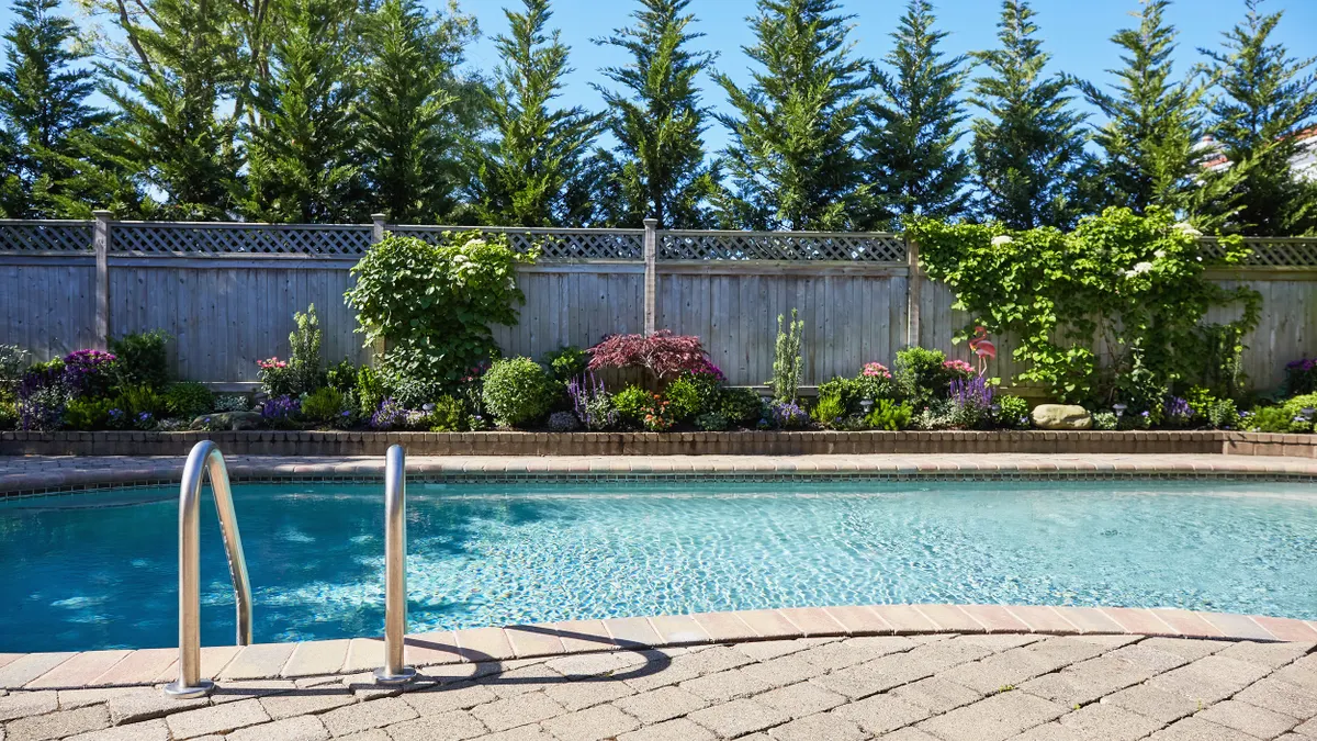 View of a backyard pool