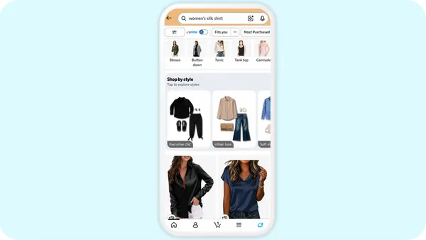 Amazon photos in a mobile app.