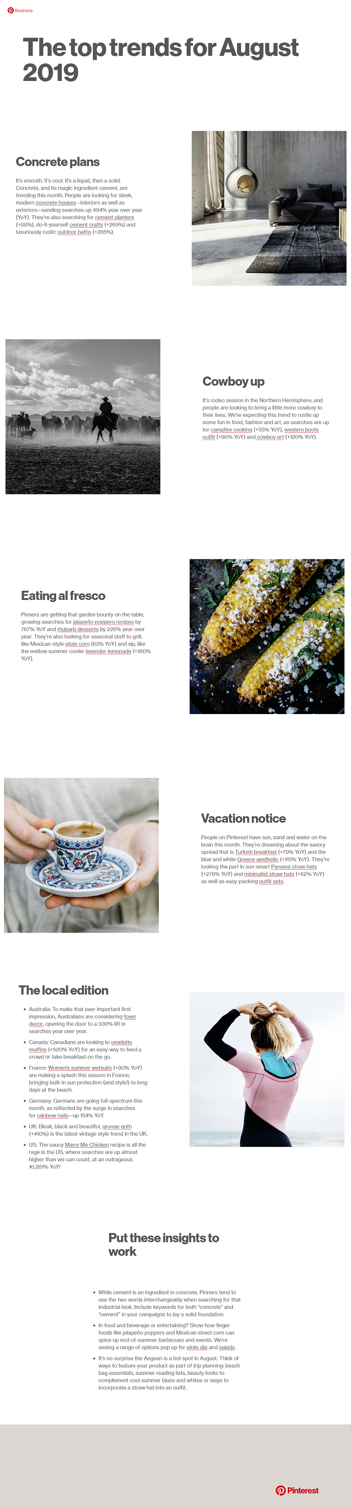 Infographic outlines Pinterest trends for August 2019