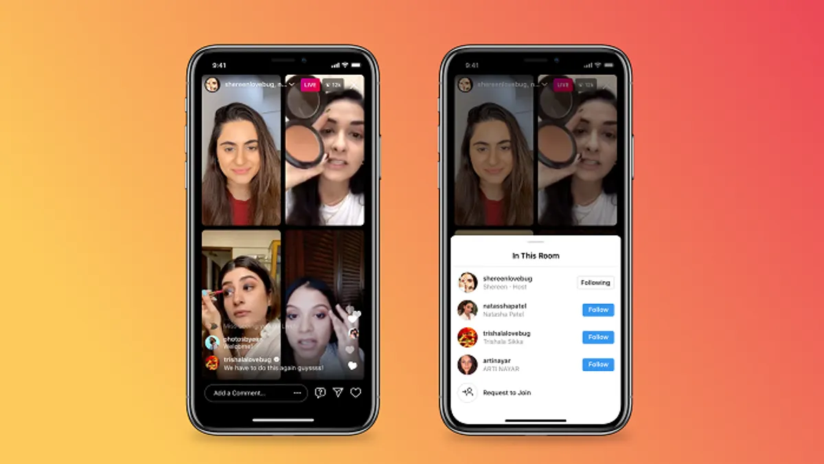 Instagram live multi participant stream
