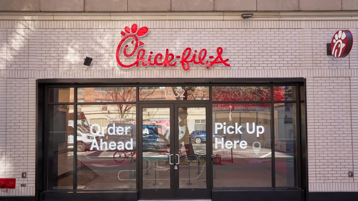 The exterior of Chick-fil-A's digital pickup-only restaurant in New York City