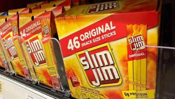 Slim Jim meat sticks at at Washington, DC. grocery store.