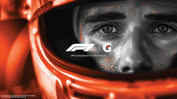 A Formula 1 driver in a Gatorade ad