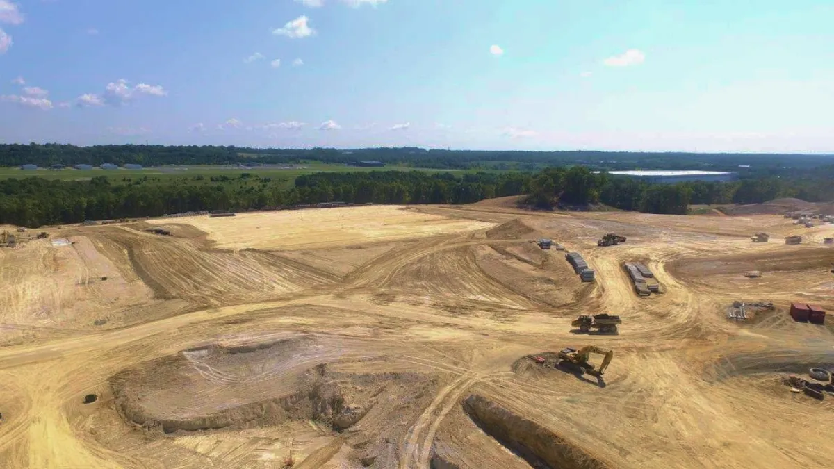 Aerial view of the Northern Virginia Gateway Data Center site in Fredericksburg, Virginia.